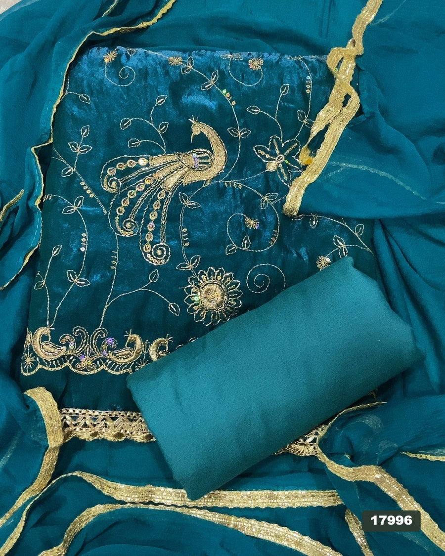 Silk Embroidery Suit Set