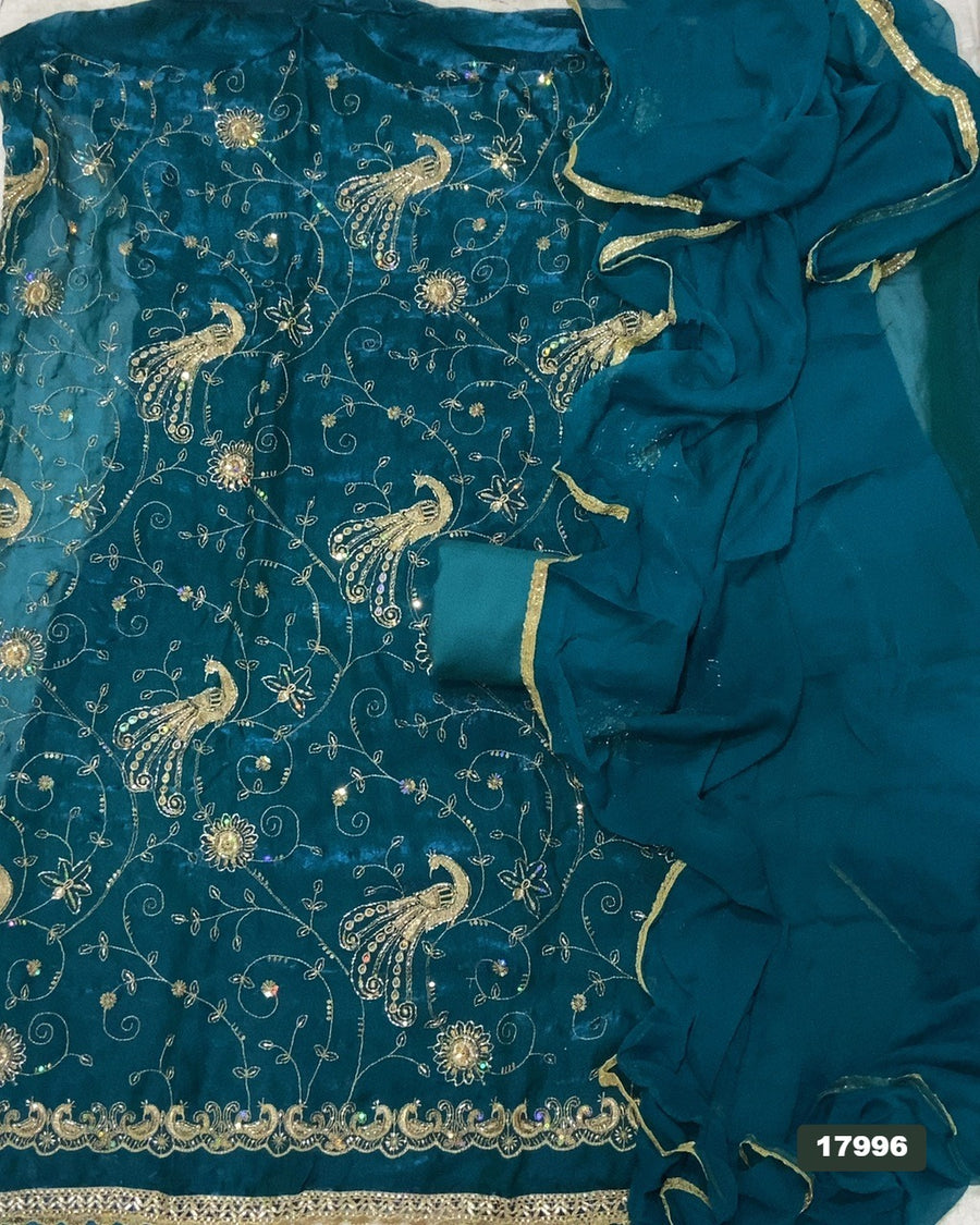 Silk Embroidery Suit Set