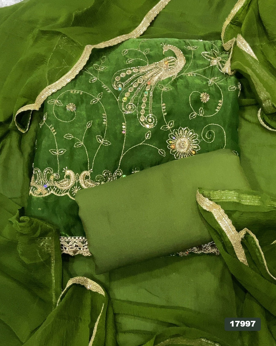 Silk Embroidery Suit Set