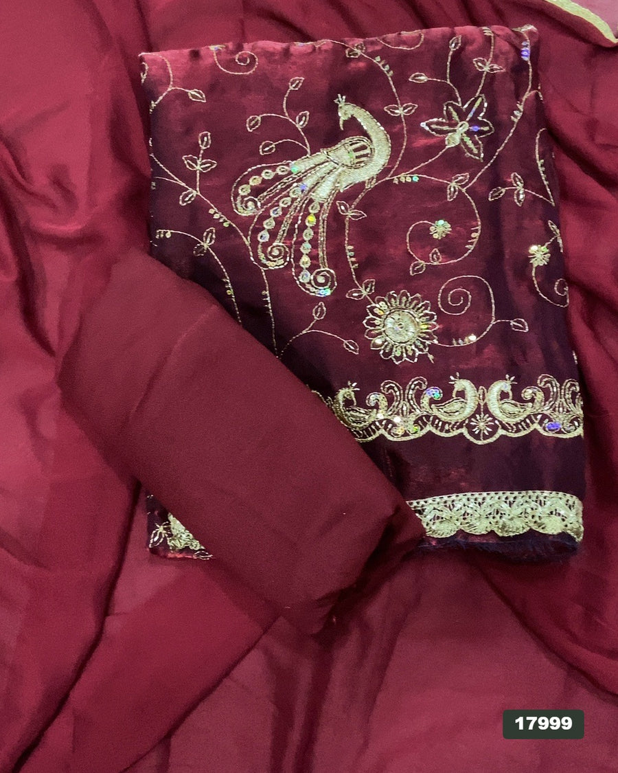 Silk Embroidery Suit Set