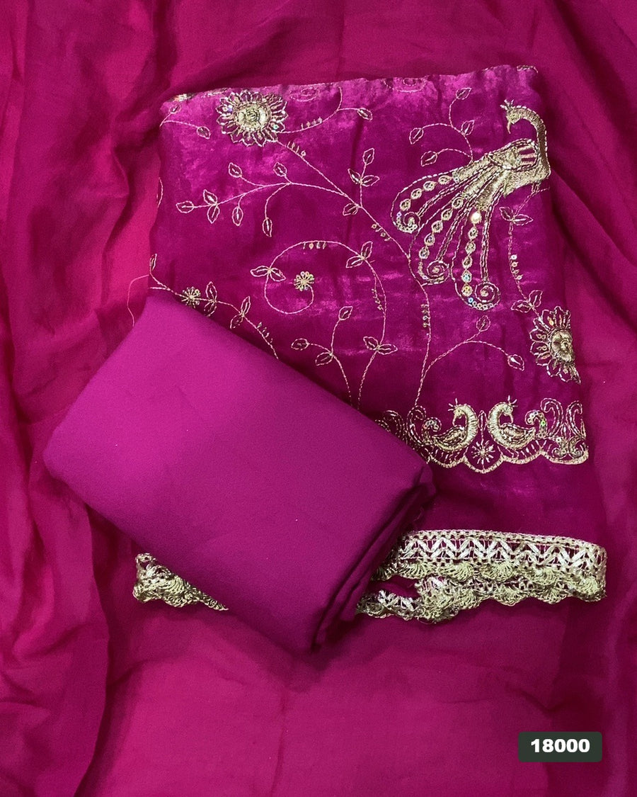 Silk Embroidery Suit Set