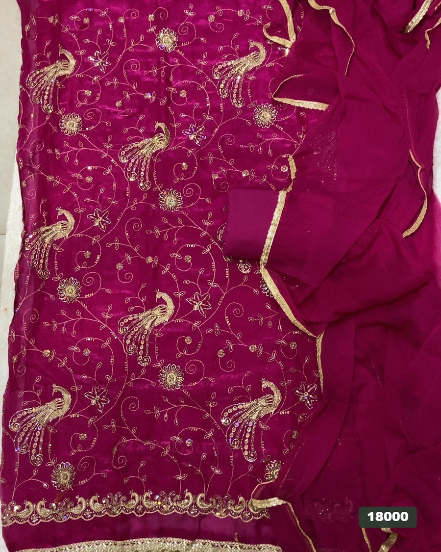 Silk Embroidery Suit Set
