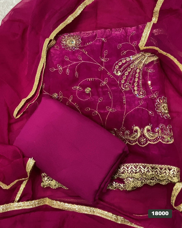 Silk Embroidery Suit Set