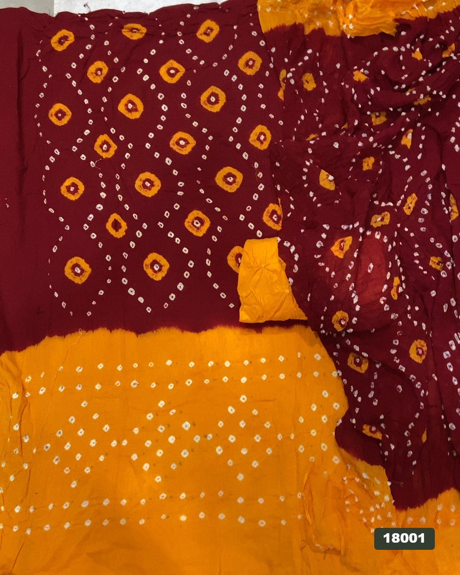 Pure Bandhej Cambric Cotton Suit Set