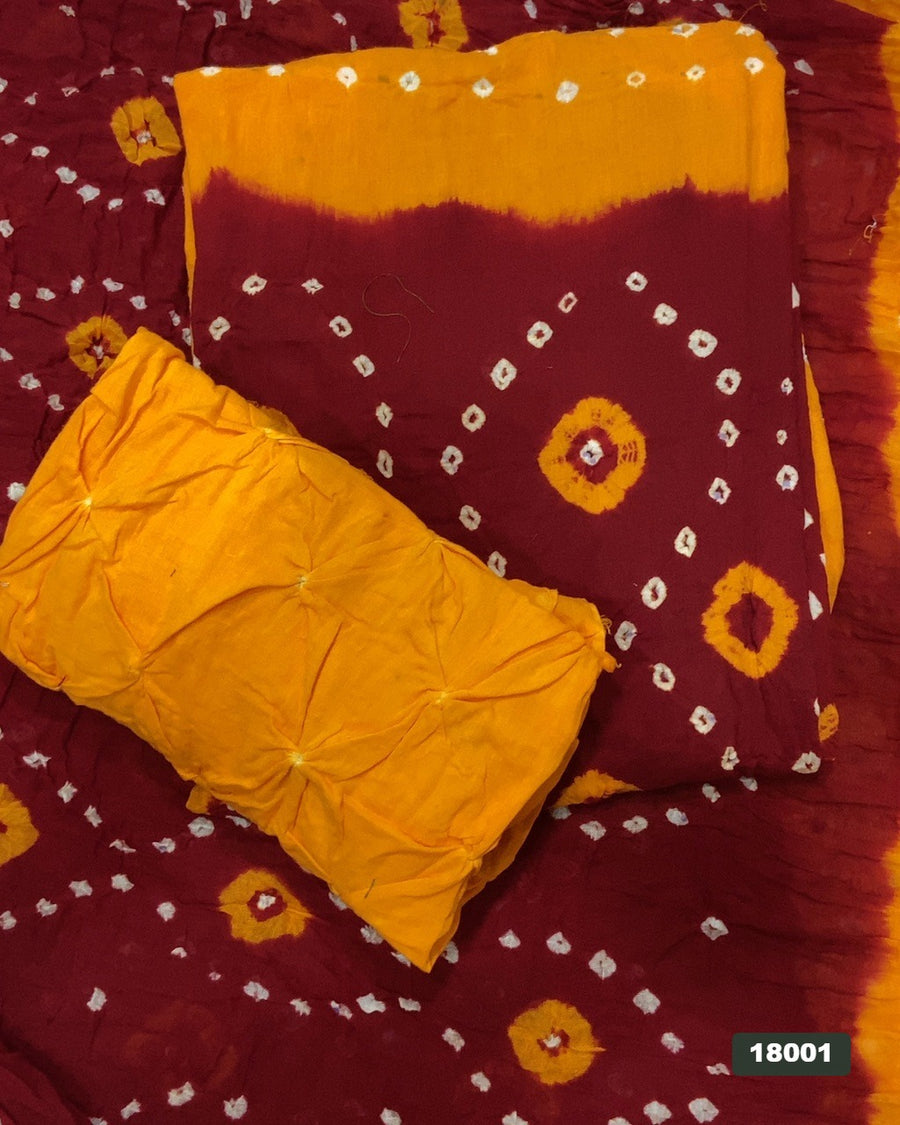 Pure Bandhej Cambric Cotton Suit Set