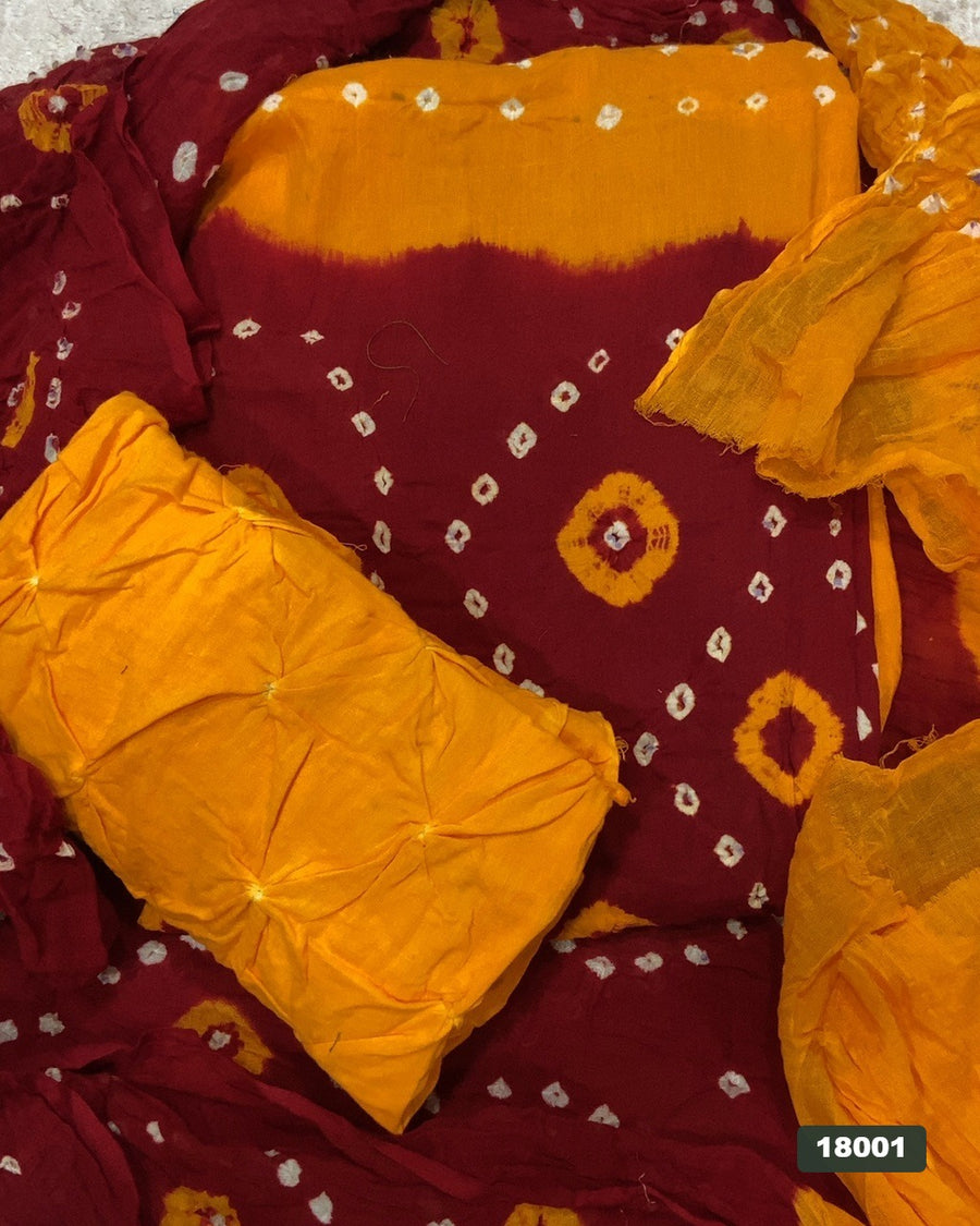 Pure Bandhej Cambric Cotton Suit Set