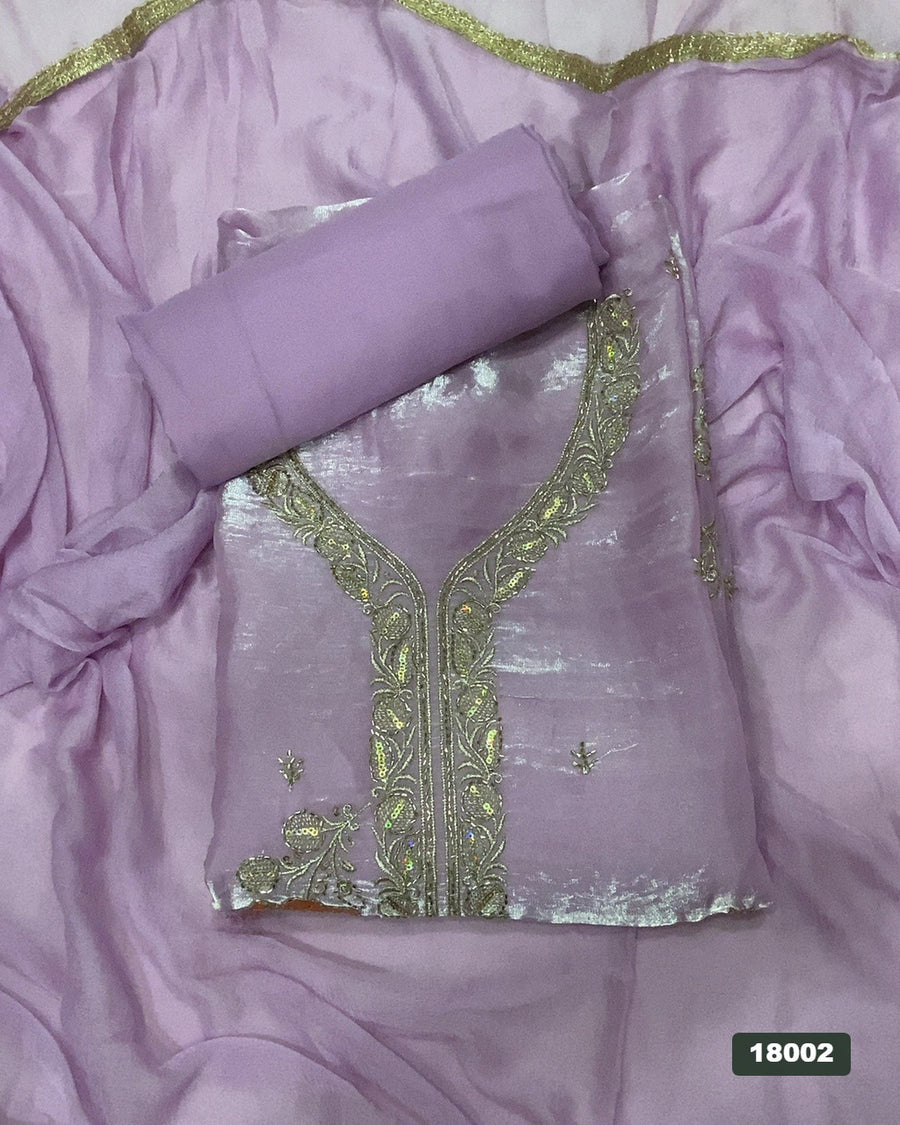 Silk Embroidery Suit Set