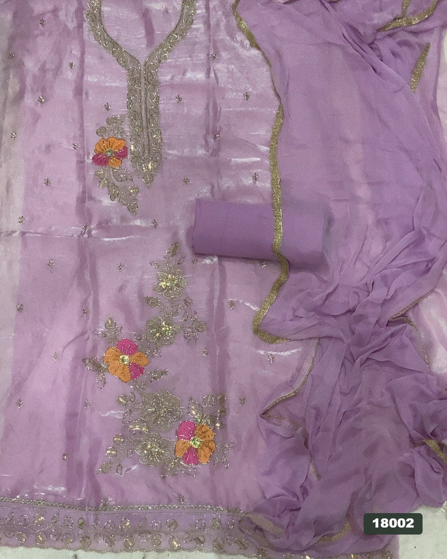 Silk Embroidery Suit Set