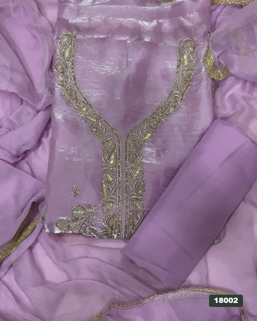 Silk Embroidery Suit Set