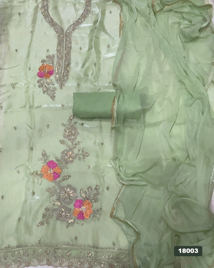 Silk Embroidery Suit Set