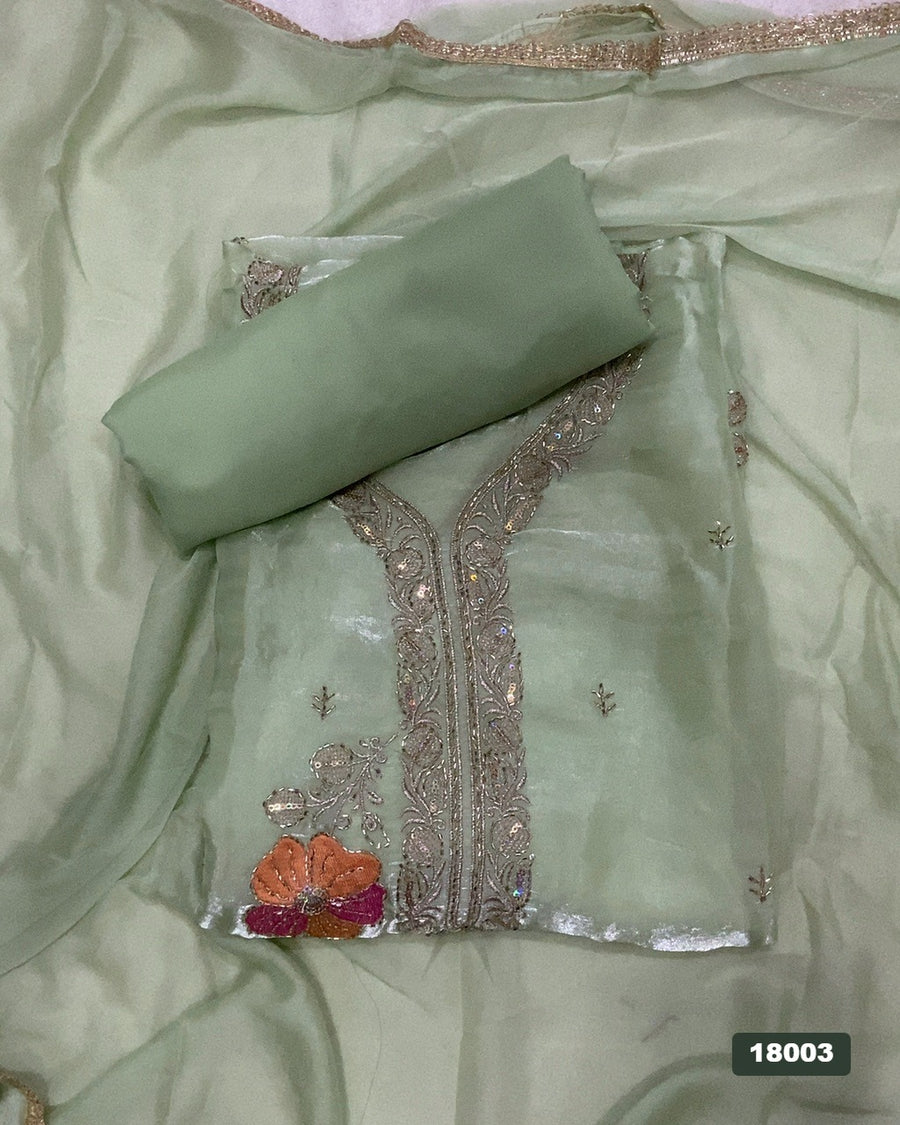 Silk Embroidery Suit Set