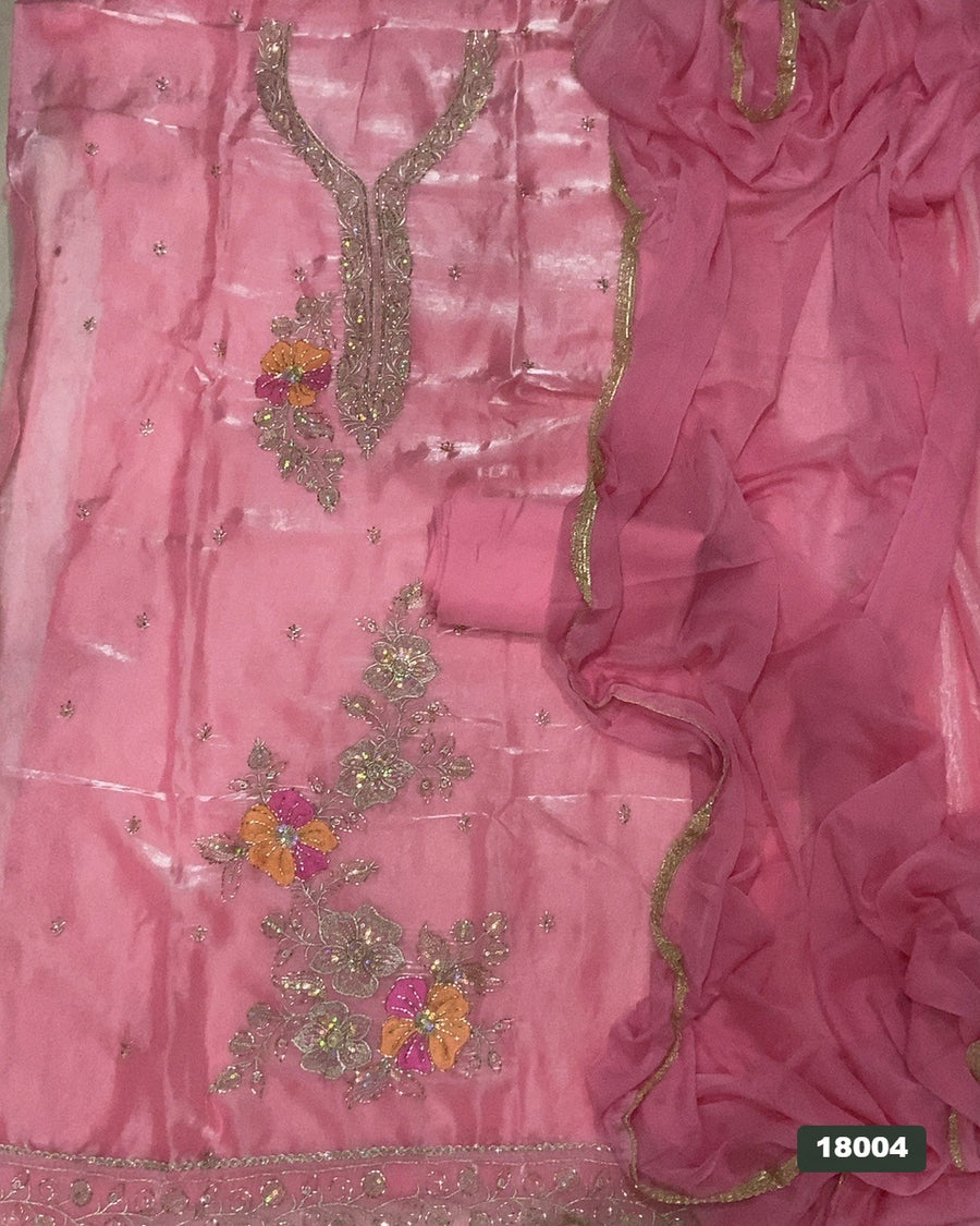 Silk Embroidery Suit Set