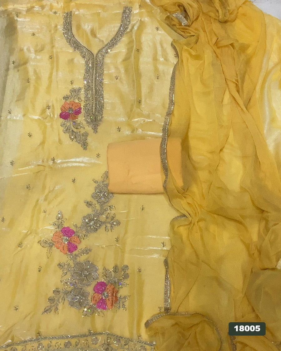 Silk Embroidery Suit Set