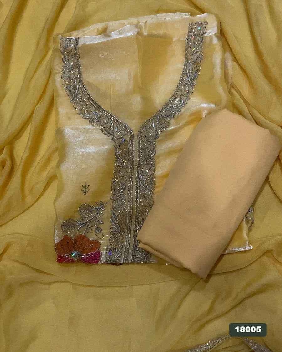 Silk Embroidery Suit Set