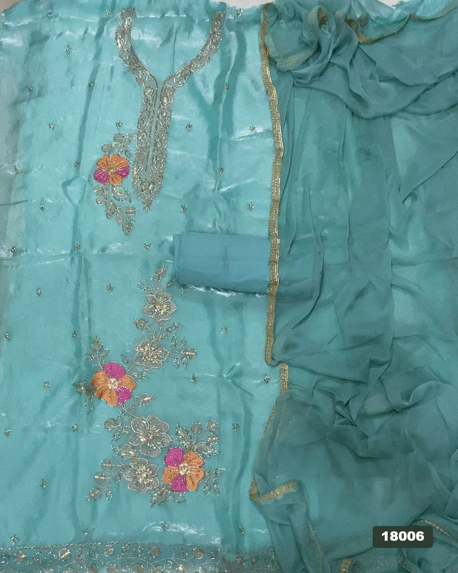 Silk Embroidery Suit Set
