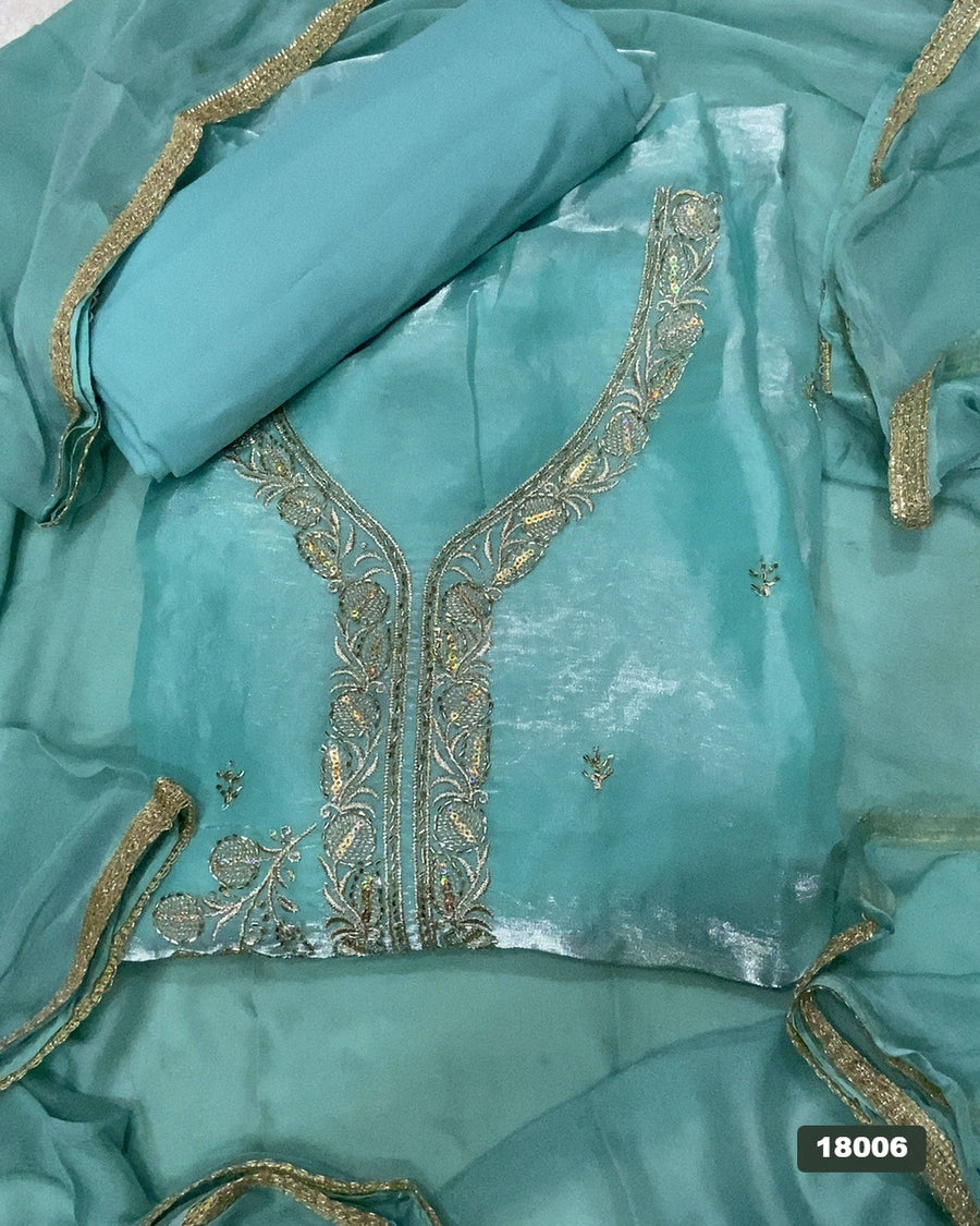 Silk Embroidery Suit Set