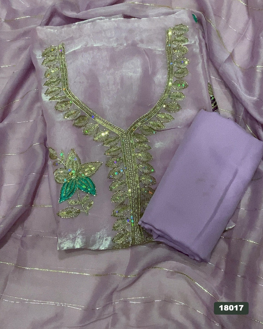 Silk Embroidery Suit Set