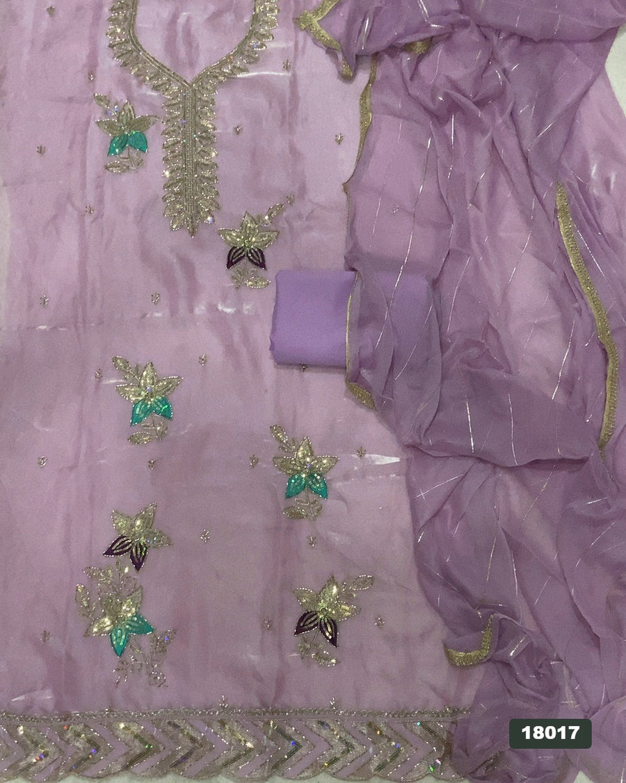 Silk Embroidery Suit Set