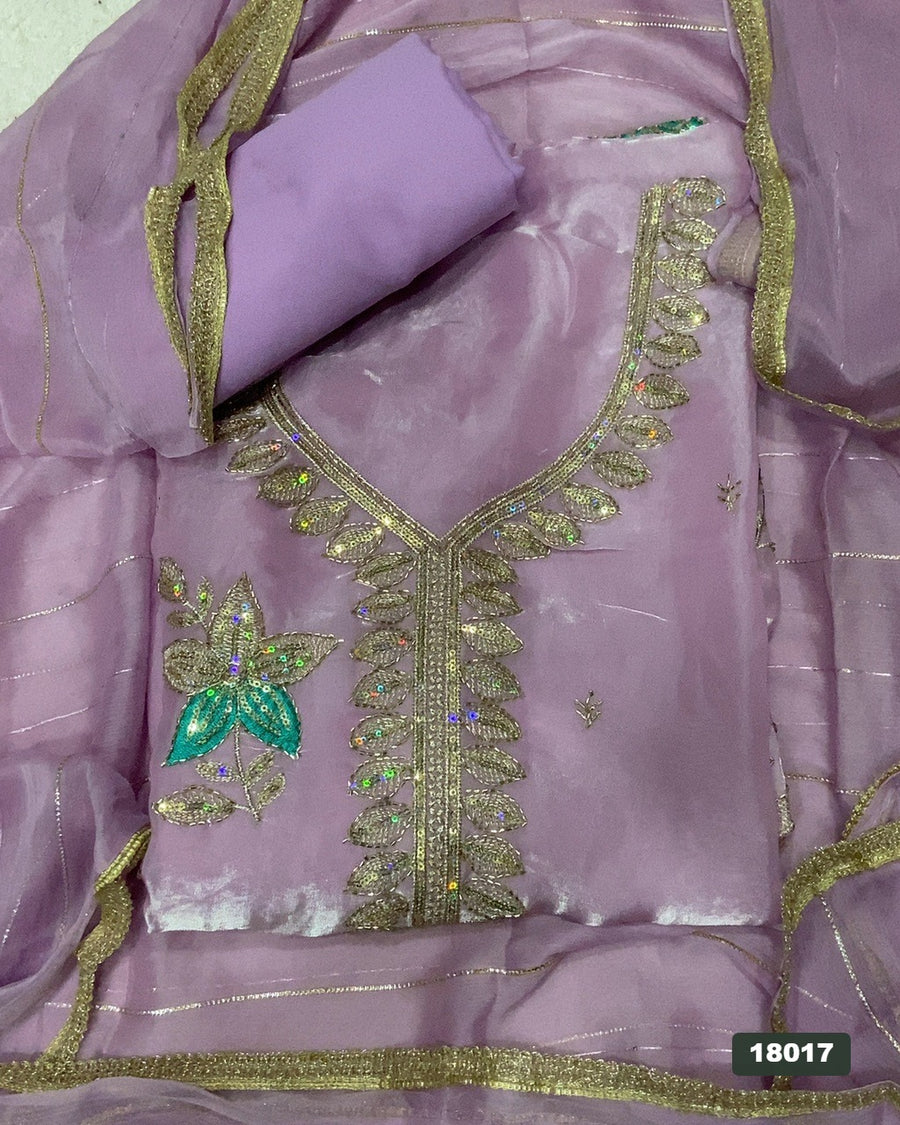 Silk Embroidery Suit Set