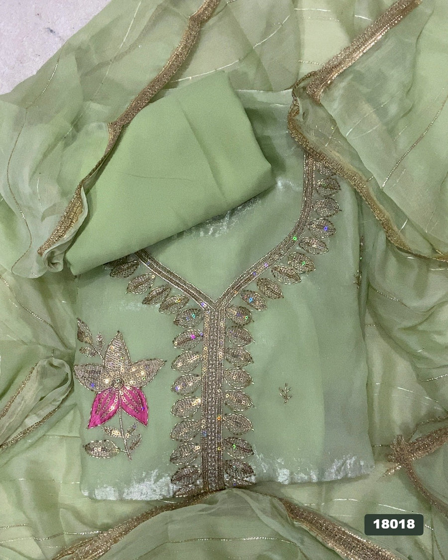 Silk Embroidery Suit Set