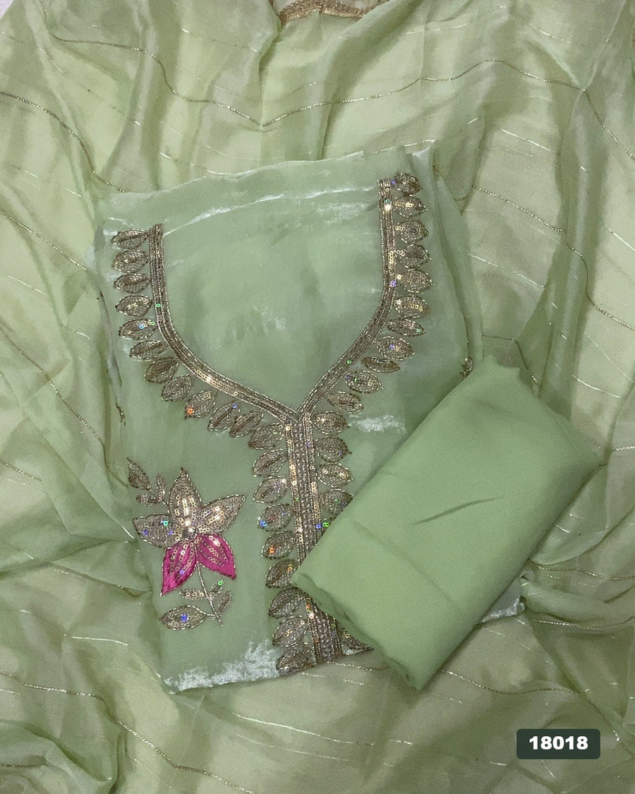 Silk Embroidery Suit Set