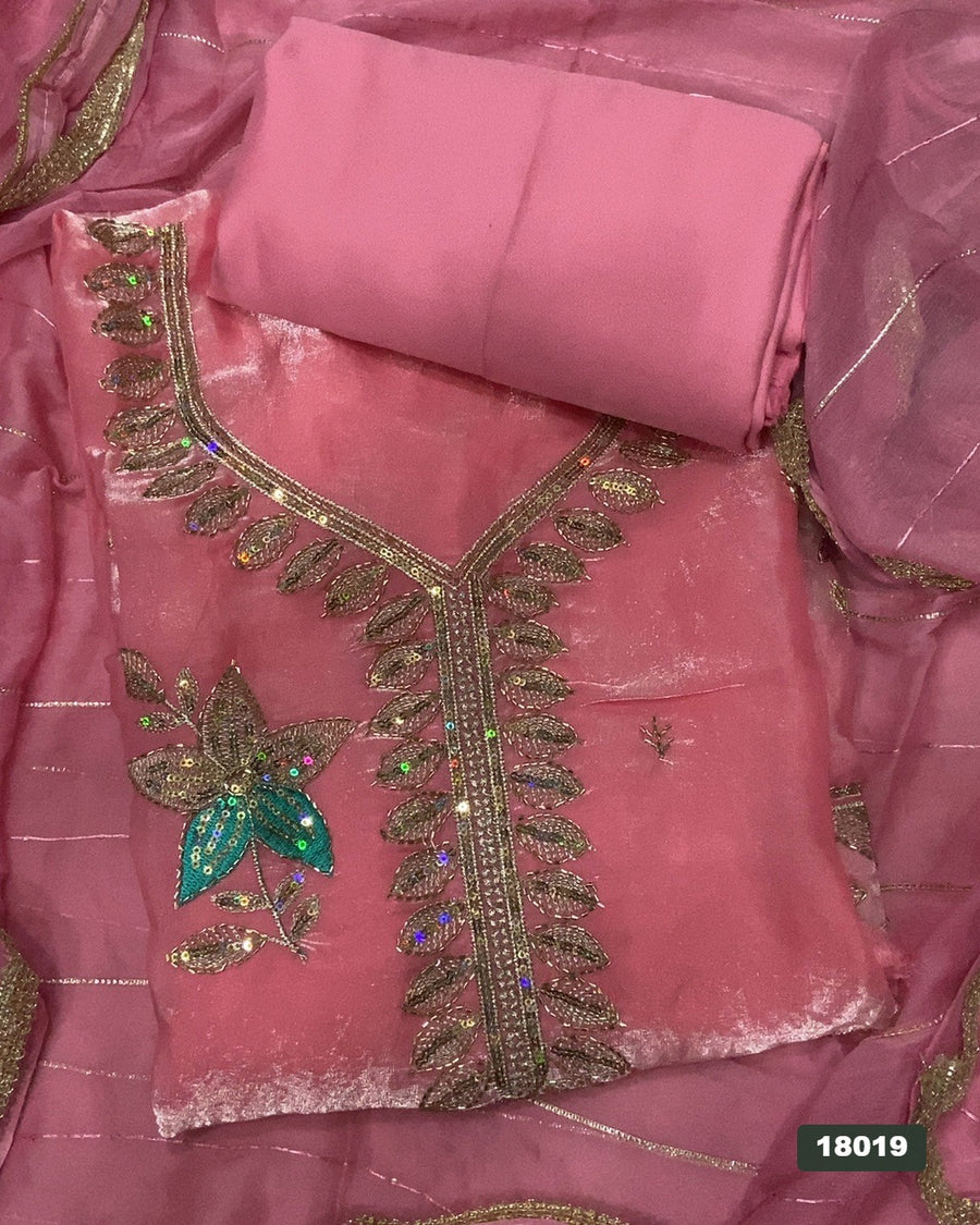 Silk Embroidery Suit Set