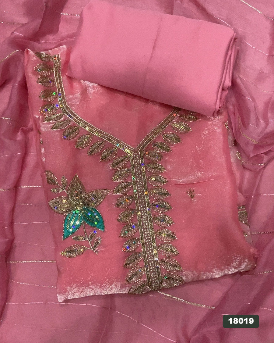 Silk Embroidery Suit Set