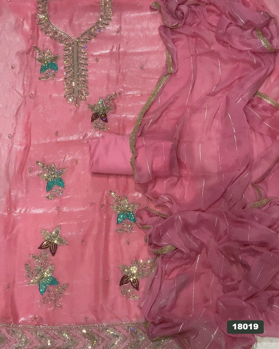 Silk Embroidery Suit Set