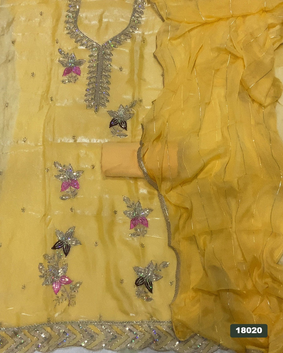 Silk Embroidery Suit Set