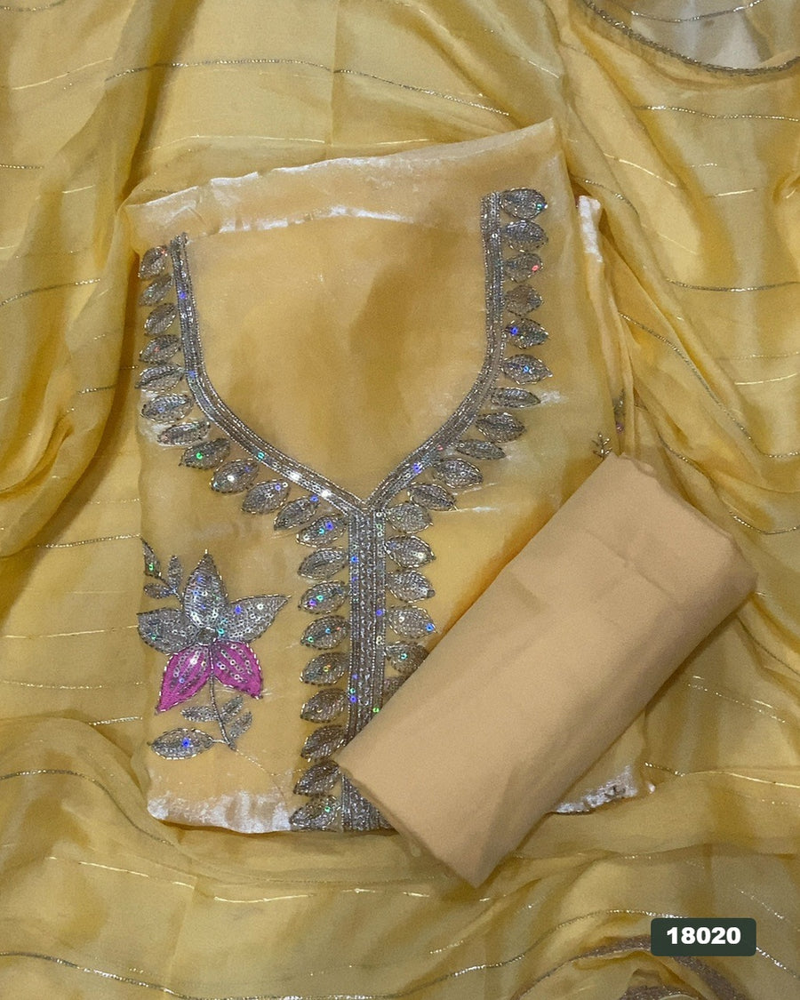 Silk Embroidery Suit Set