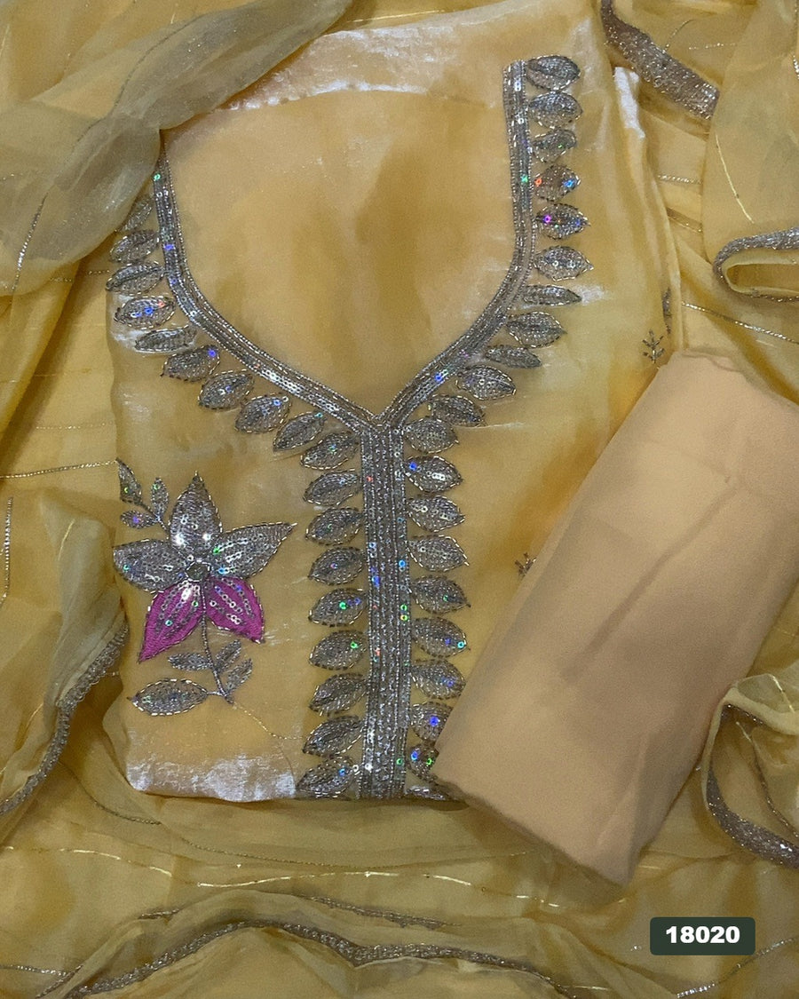 Silk Embroidery Suit Set