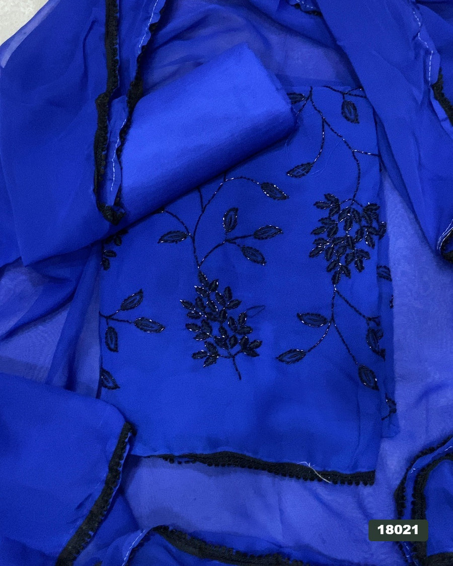 Gorgette Silk Embroidery Suit Set