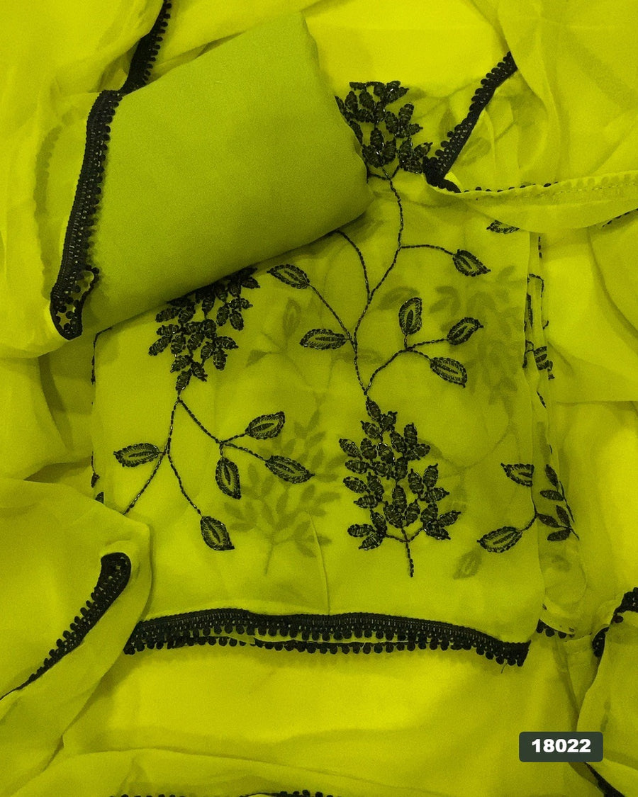 Gorgette Silk Embroidery Suit Set