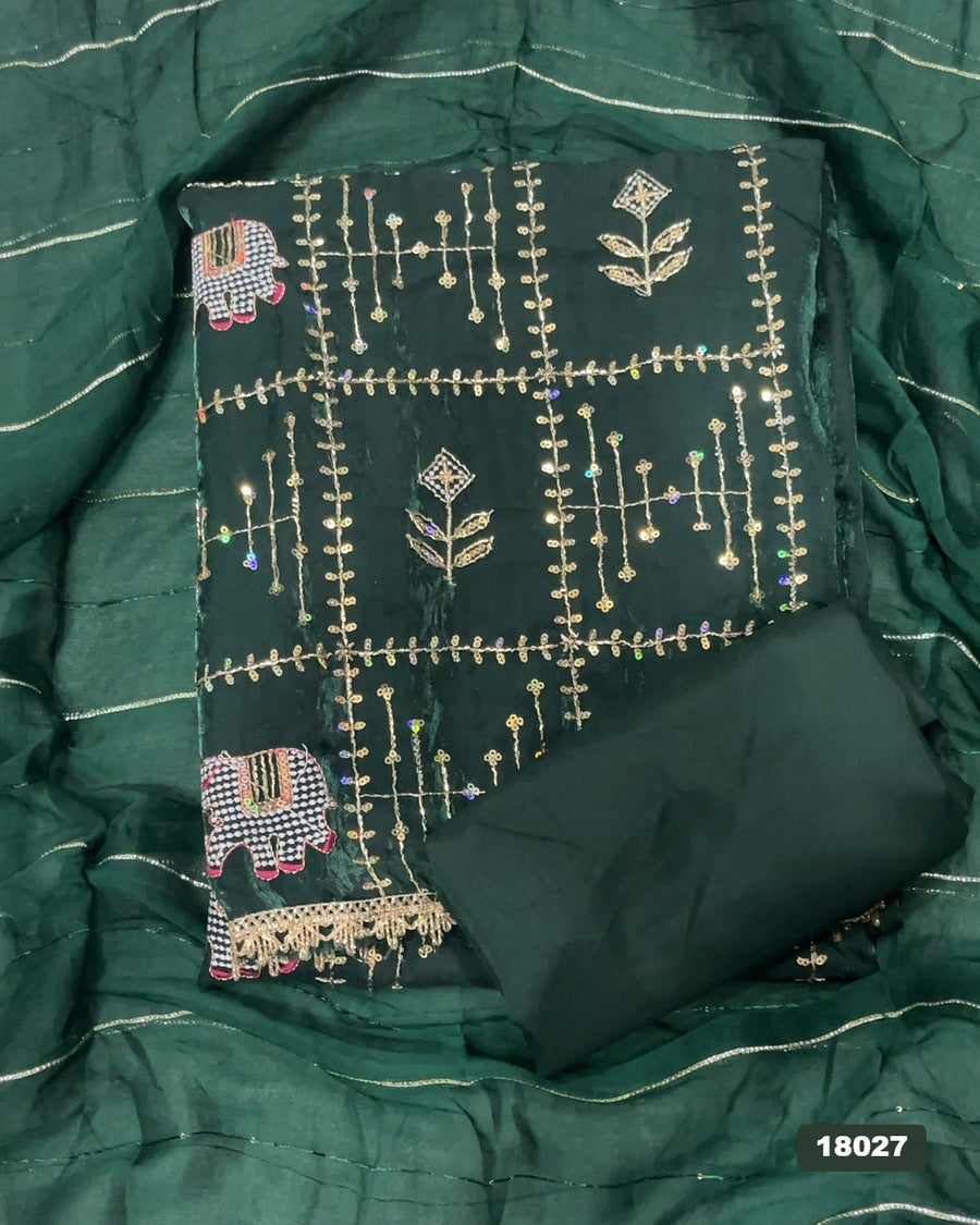Silk Embroidery Suit Set
