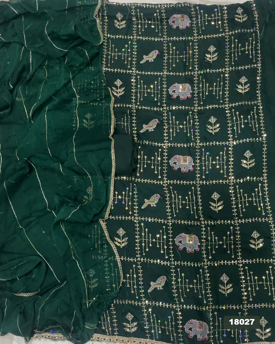 Silk Embroidery Suit Set