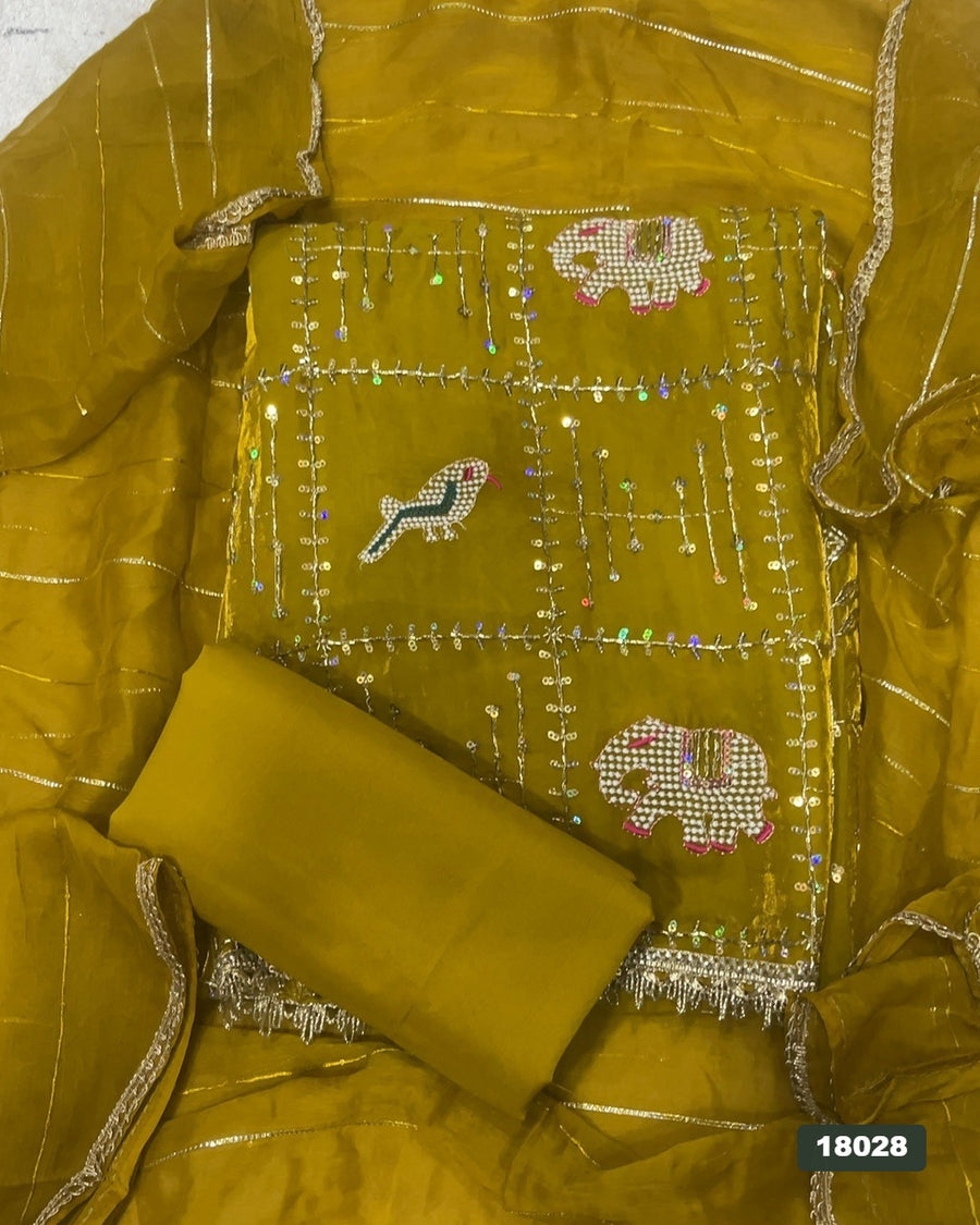 Silk Embroidery Suit Set