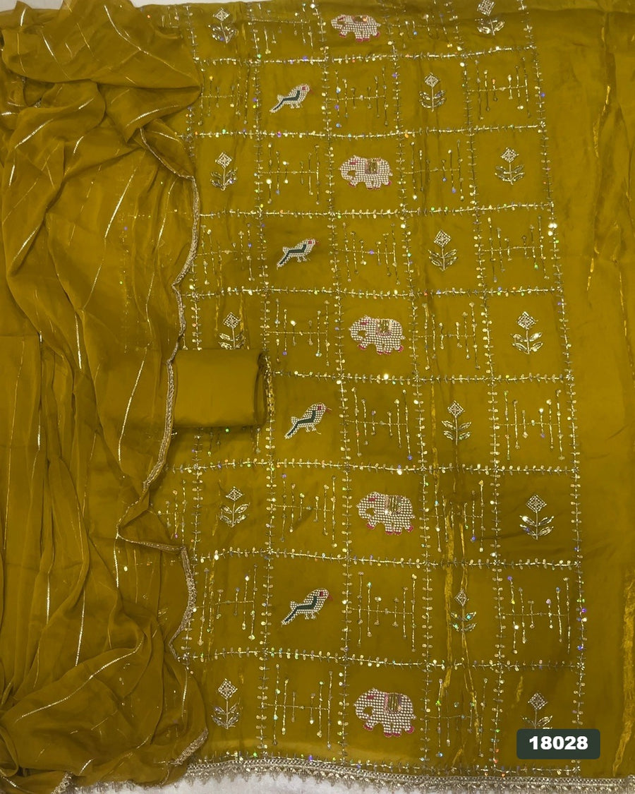 Silk Embroidery Suit Set