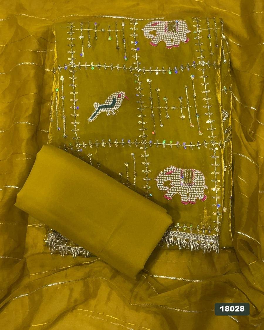 Silk Embroidery Suit Set