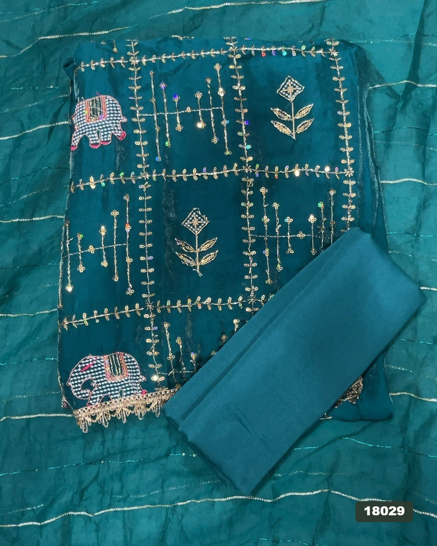 Silk Embroidery Suit Set