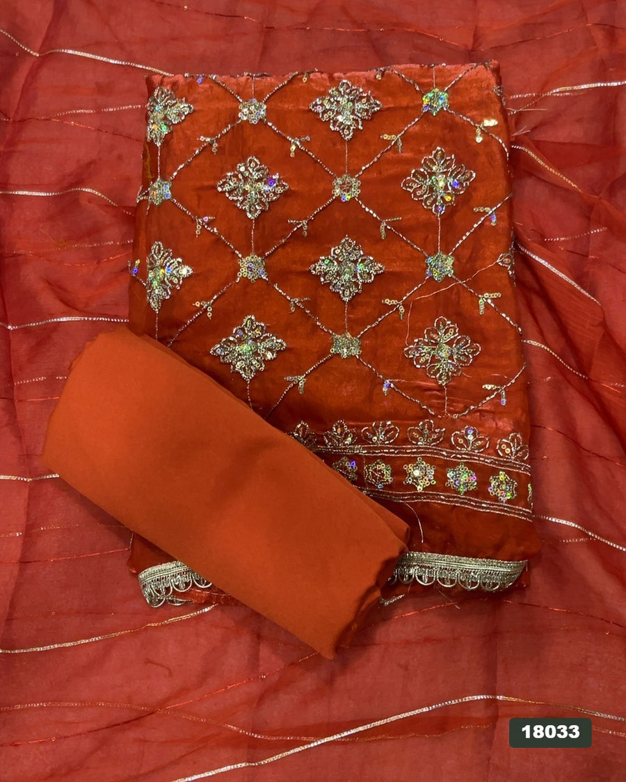 Silk Embroidery Suit Set