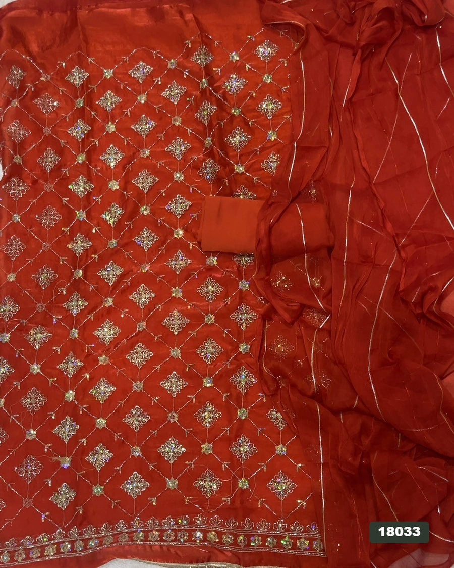 Silk Embroidery Suit Set