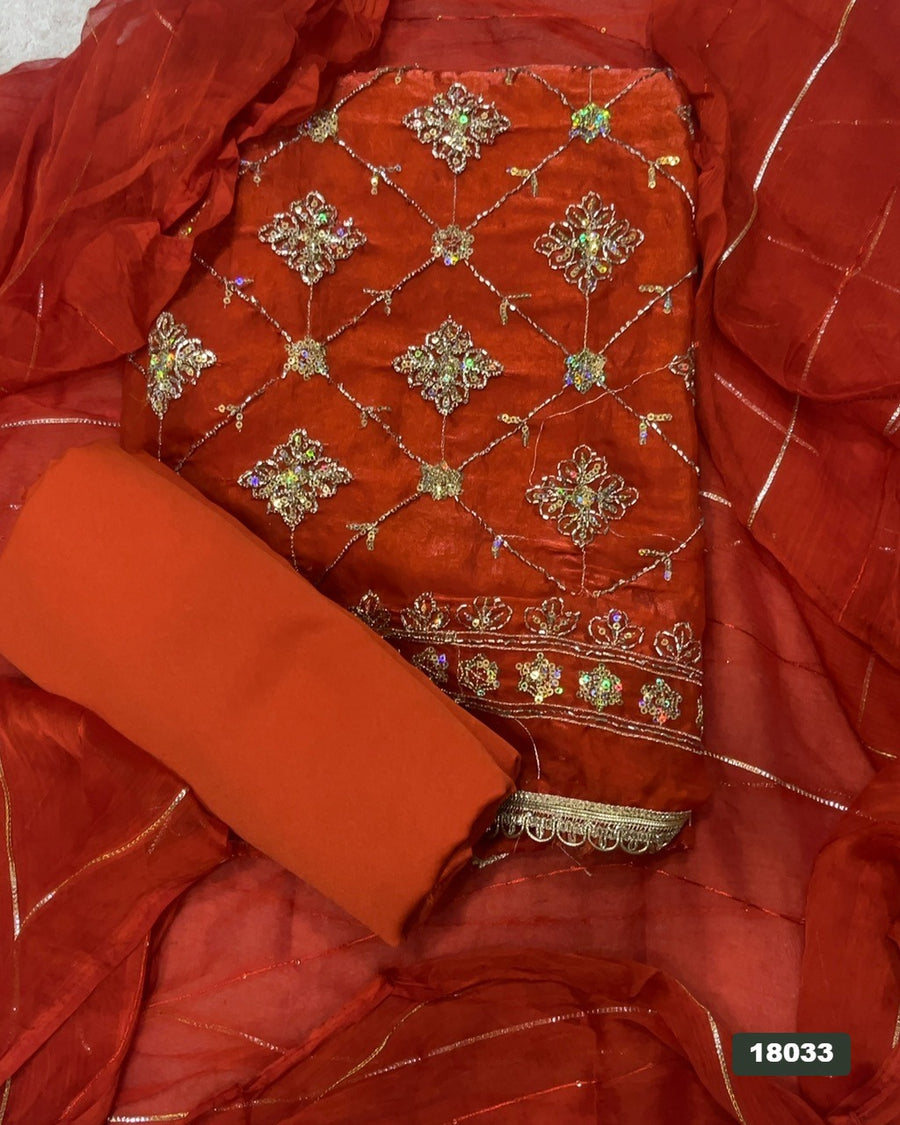 Silk Embroidery Suit Set