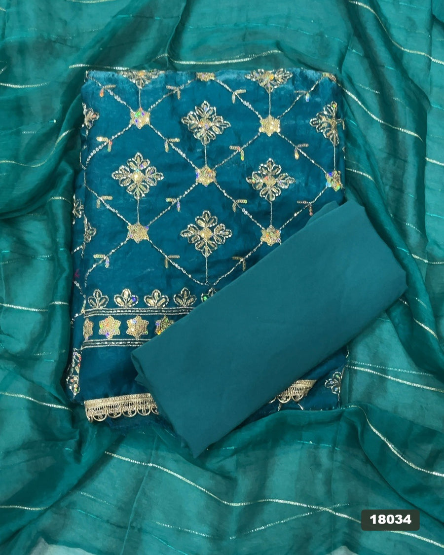 Silk Embroidery Suit Set