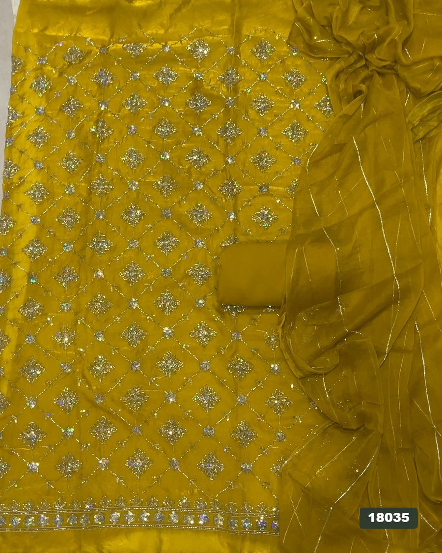 Silk Embroidery Suit Set