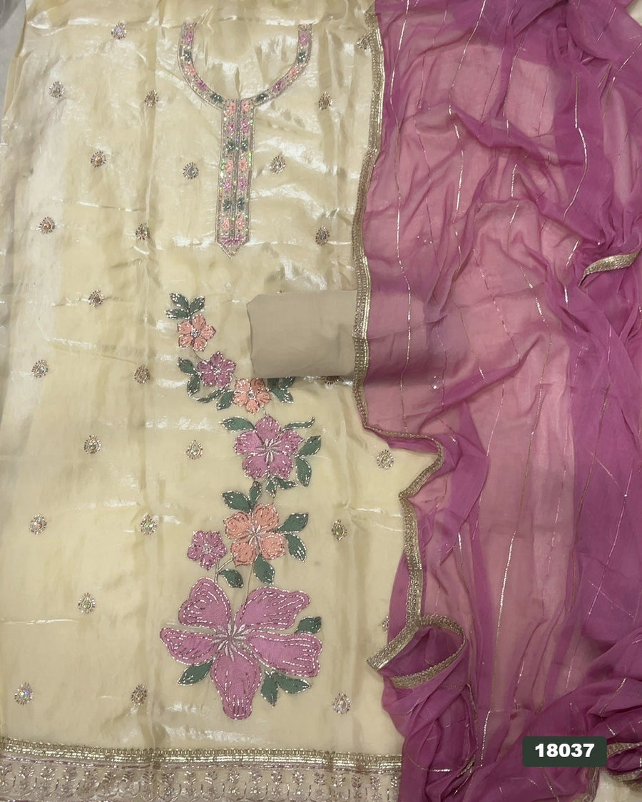 Silk Embroidery Suit Set