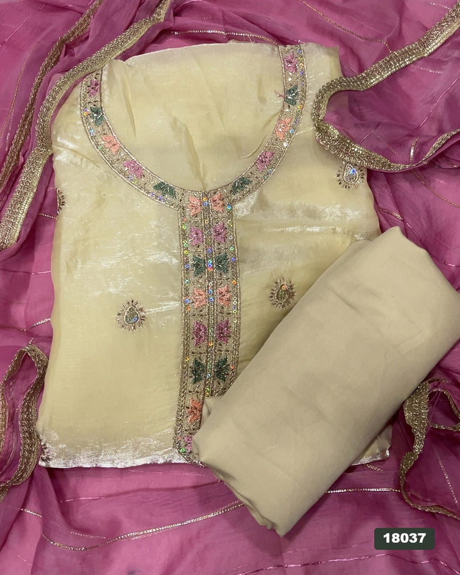 Silk Embroidery Suit Set