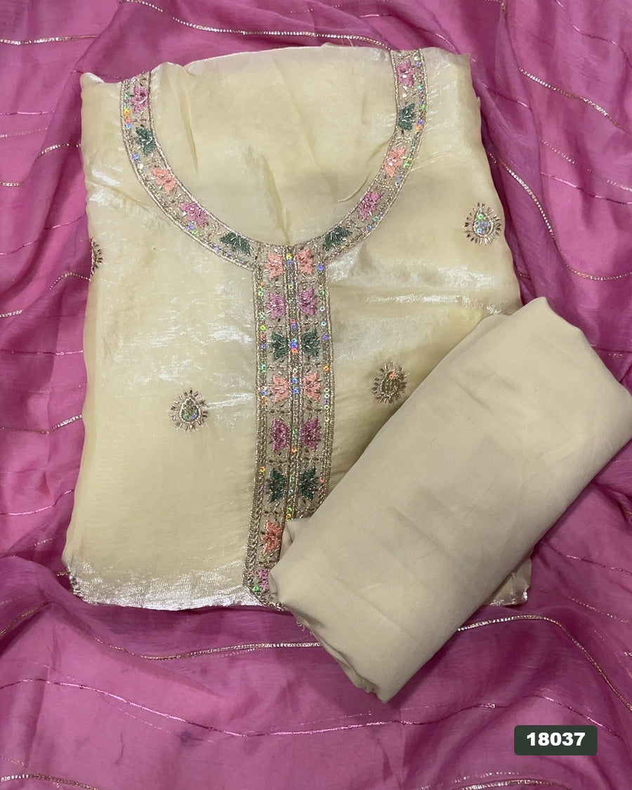 Silk Embroidery Suit Set