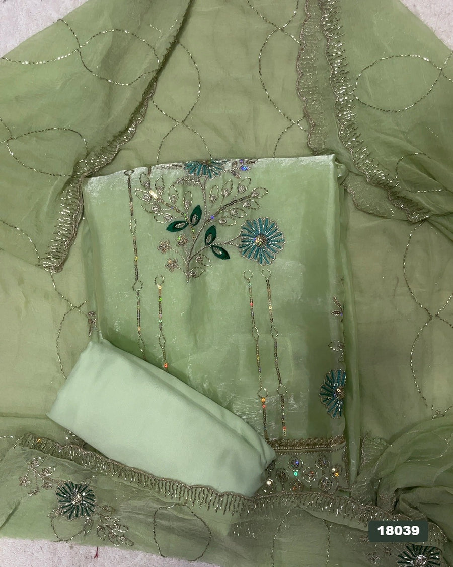 Silk Embroidery Suit Set