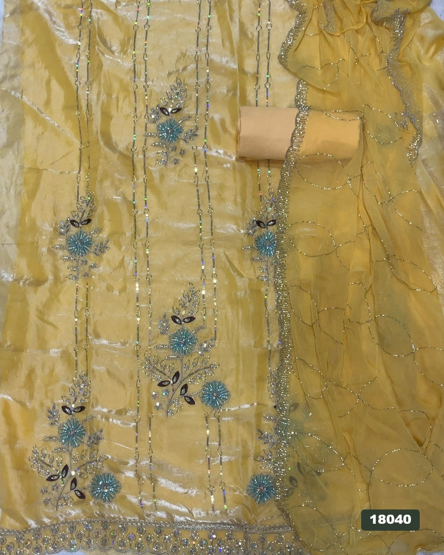 Silk Embroidery Suit Set