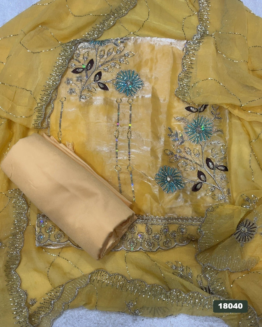 Silk Embroidery Suit Set